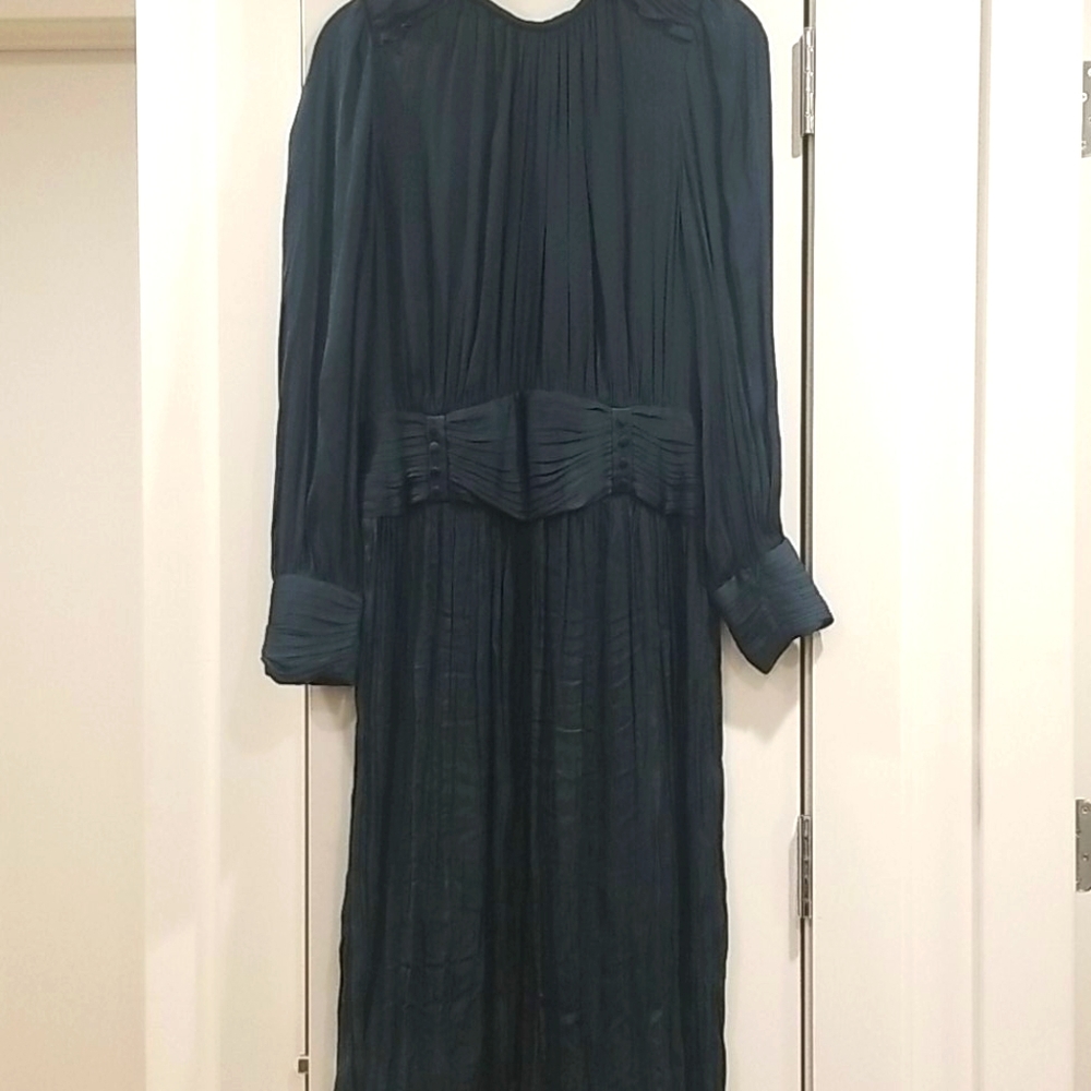 Long Green Silk Dress
